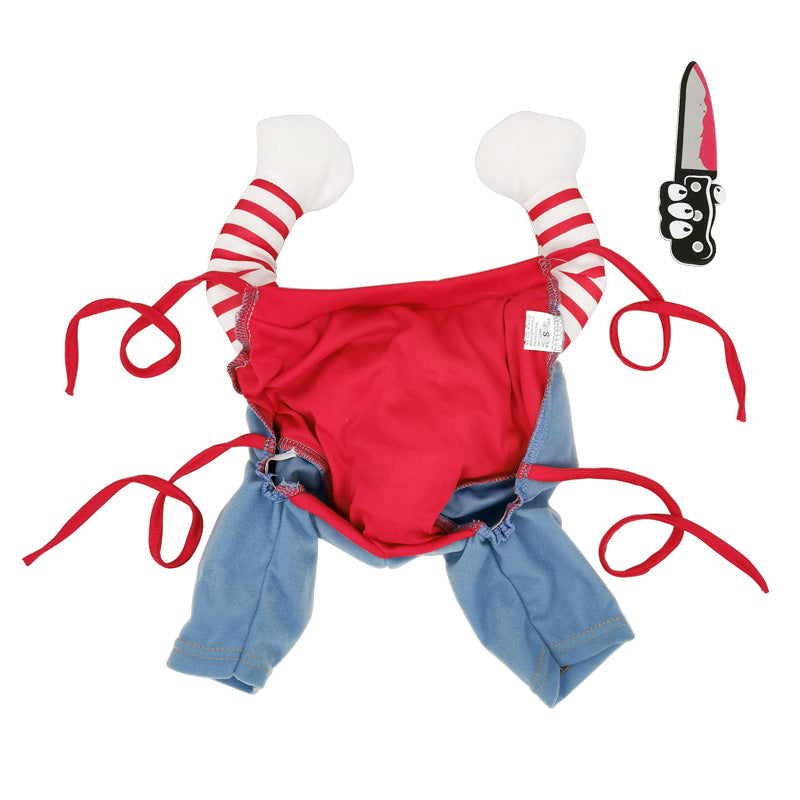 Deadly Doll Dog Costume with Wig & Toy Knife