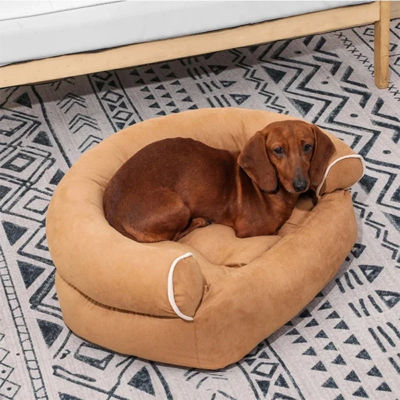 Cozy Sofa Pet Bed with Bolster Arms