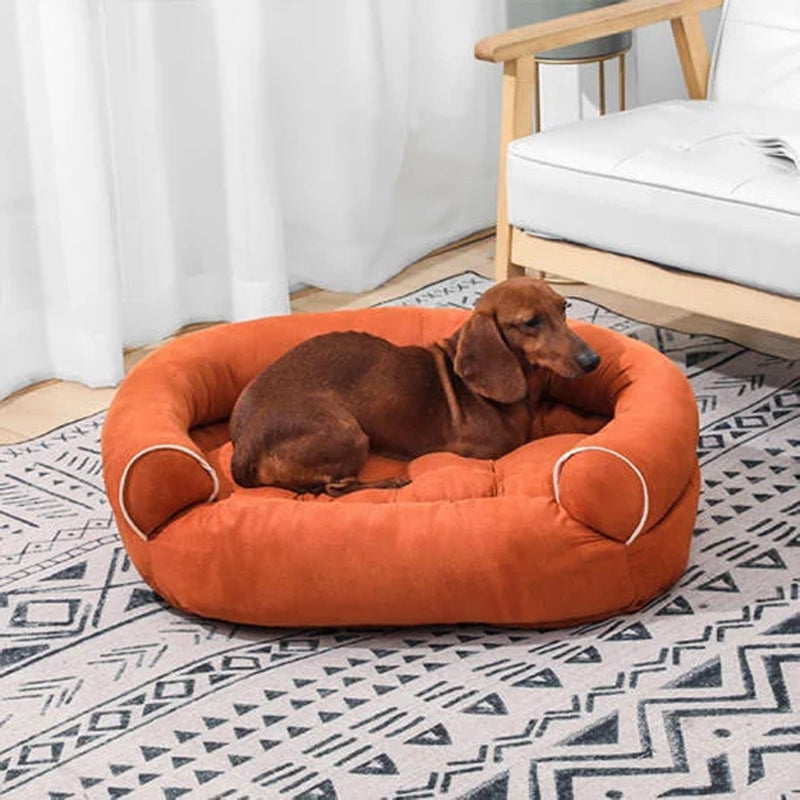 Cozy Sofa Pet Bed with Bolster Arms