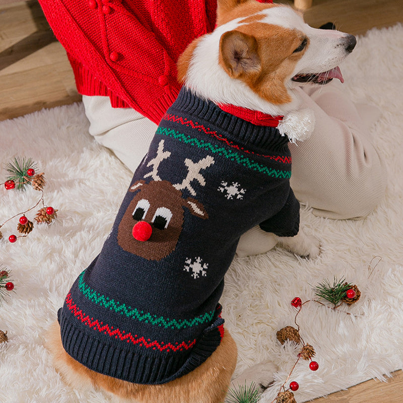 Christmas Reindeer Knit Pet Sweater for Dogs & Cats