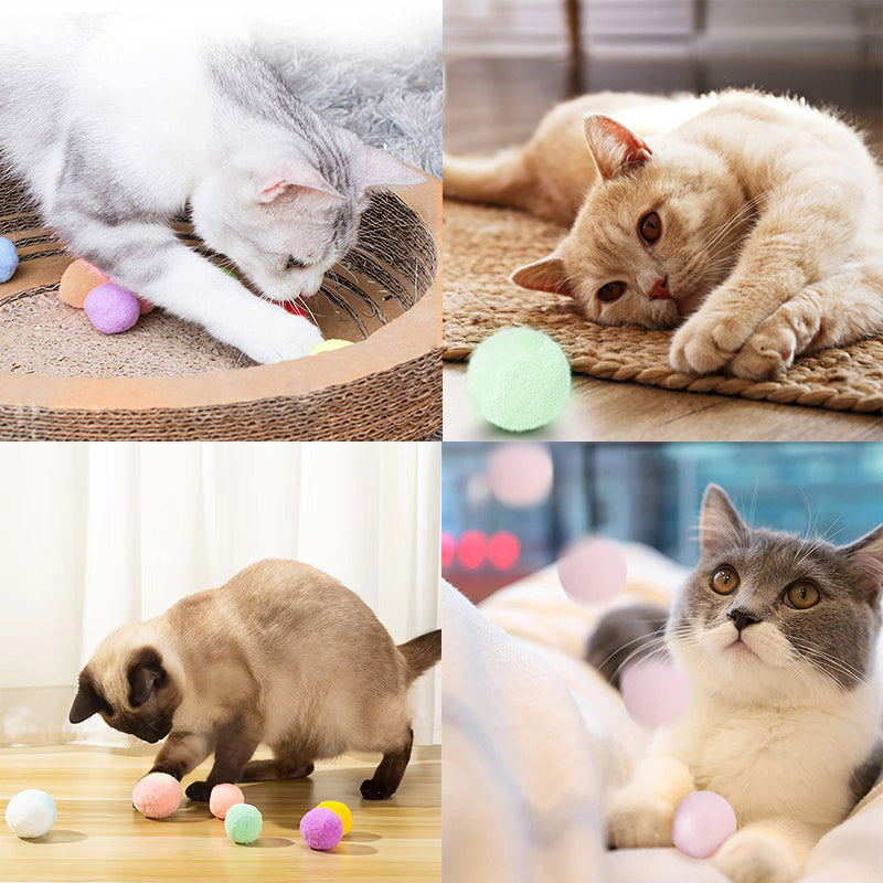 Silent Plush Cat Balls - Soft Quiet Play Set