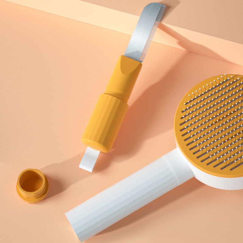2-in-1 Self-Cleaning Pet Brush & Deshedding Comb