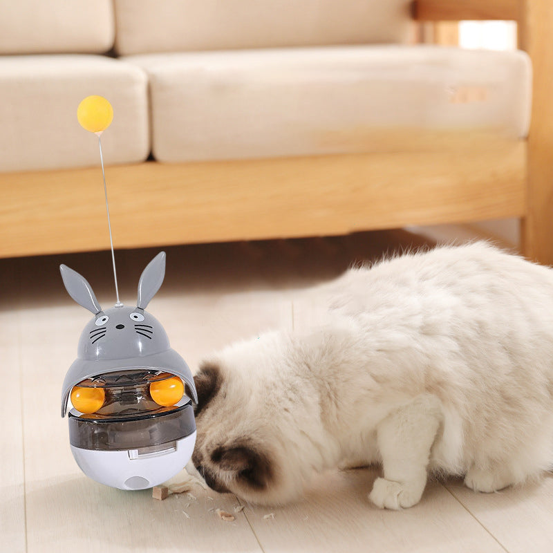 Interactive Cat Tumbler Treat Dispenser & Teaser Toy