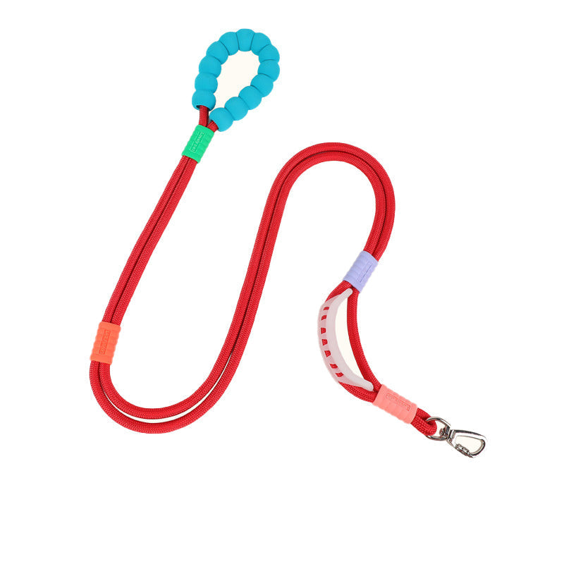 Reflective Rope Dog Leash with Cushion Grip Handle