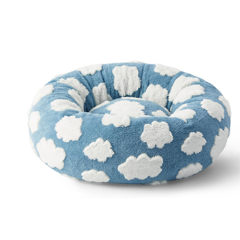 Round Calming Donut Pet Bed for Cats & Small Dogs
