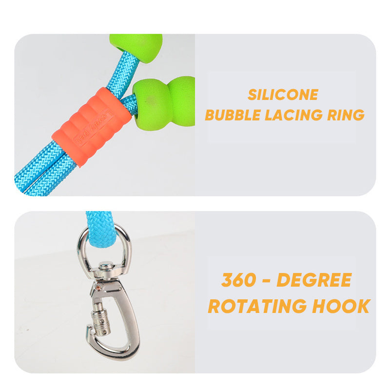 Reflective Rope Dog Leash with Cushion Grip Handle