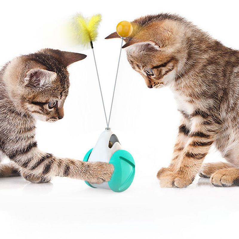 Interactive Balance Swing Cat Toy with Feather & Catnip