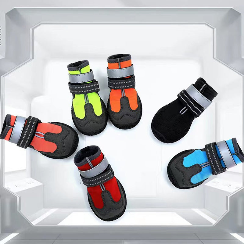 Waterproof Dog Boots with Reflective Straps (Set of 4)