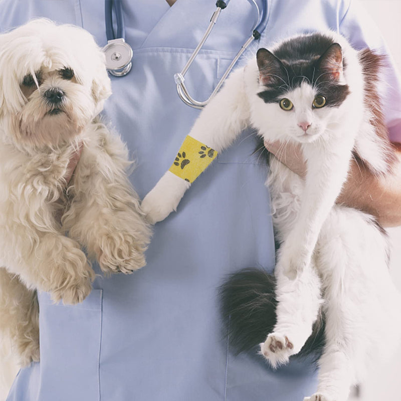 Self-Adhesive Pet Bandage Wrap - Paw Print Vet Tape