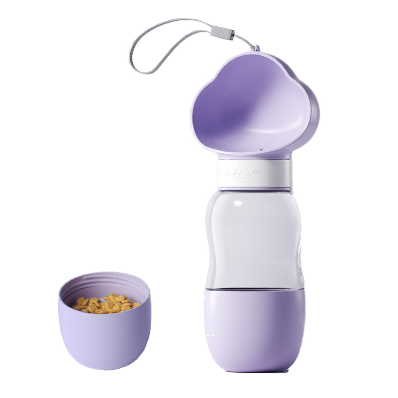 Portable Dog Water Bottle with Built-In Bowl