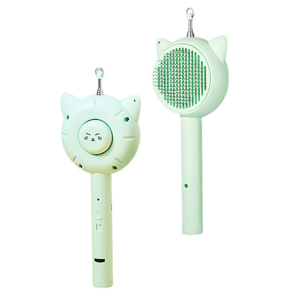 3-in-1 Cat Grooming Comb with Retractable Teaser & Laser