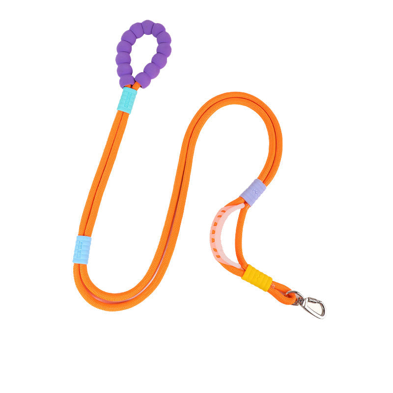 Reflective Rope Dog Leash with Cushion Grip Handle