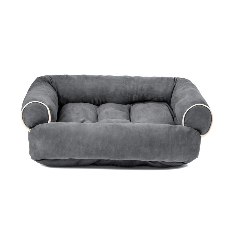 Cozy Sofa Pet Bed with Bolster Arms