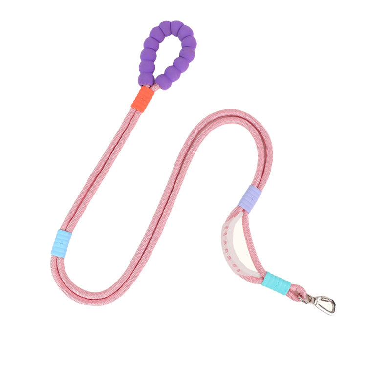 Reflective Rope Dog Leash with Cushion Grip Handle