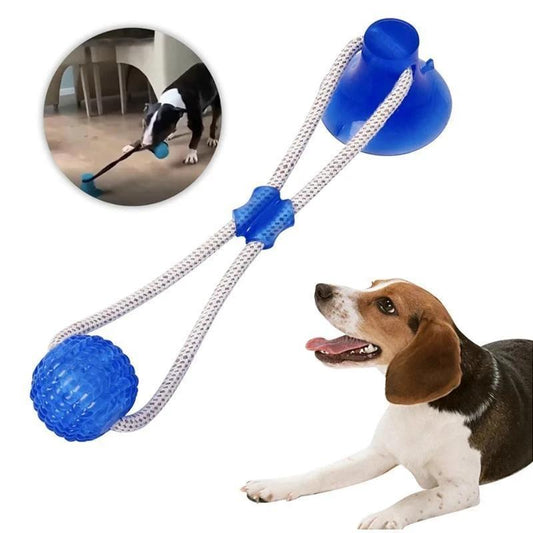 Suction Cup Dog Tug Ball with Rope & Teeth Cleaner