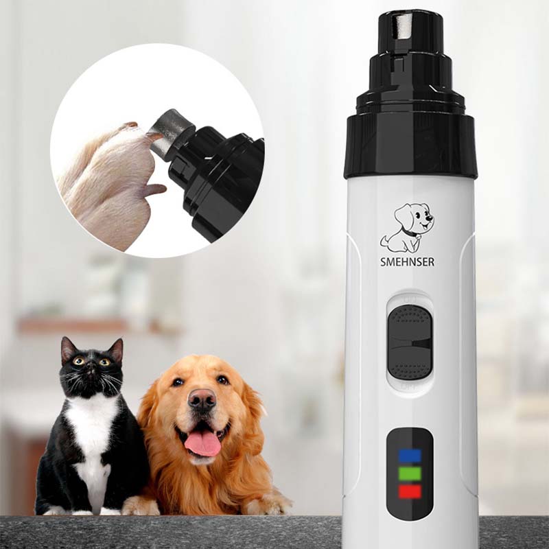 LED Pet Nail Grinder - Quiet Rechargeable Paw Trimmer