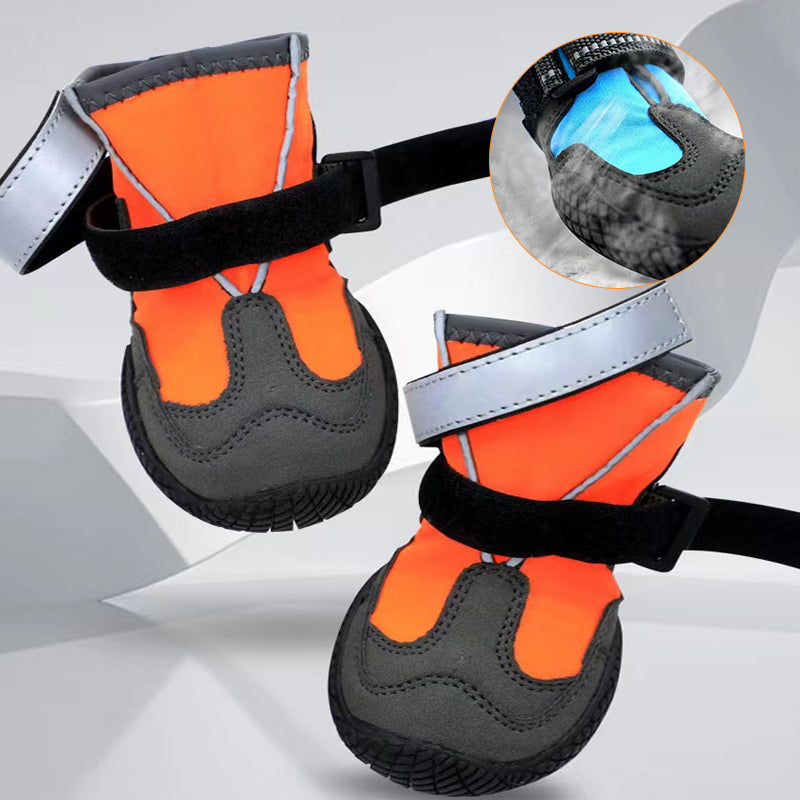 Waterproof Dog Boots with Reflective Straps (Set of 4)