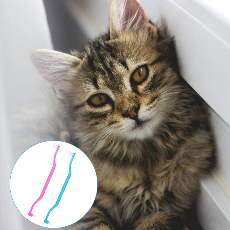 Dual-Sided Pet Toothbrush for Cats & Small Dogs