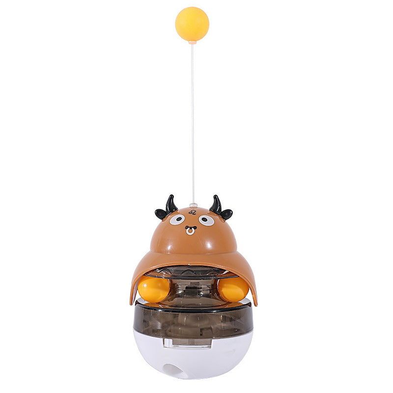 Interactive Cat Tumbler Treat Dispenser & Teaser Toy
