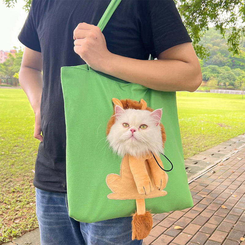 Cozy Canvas Pet Carrier Tote with Costume Window