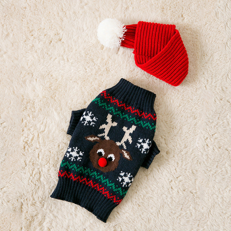 Christmas Reindeer Knit Pet Sweater for Dogs & Cats