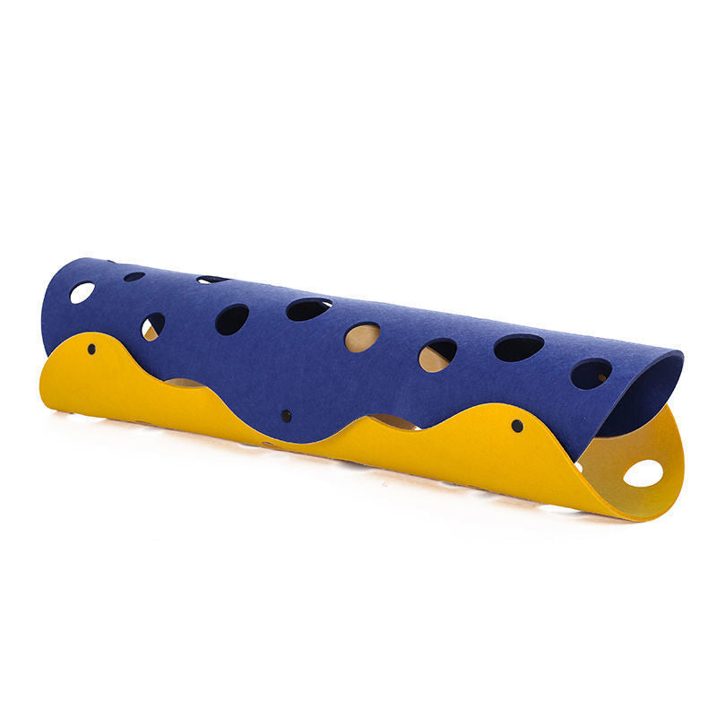 Foldable Felt Cat Tunnel Play Mat with Peek Holes