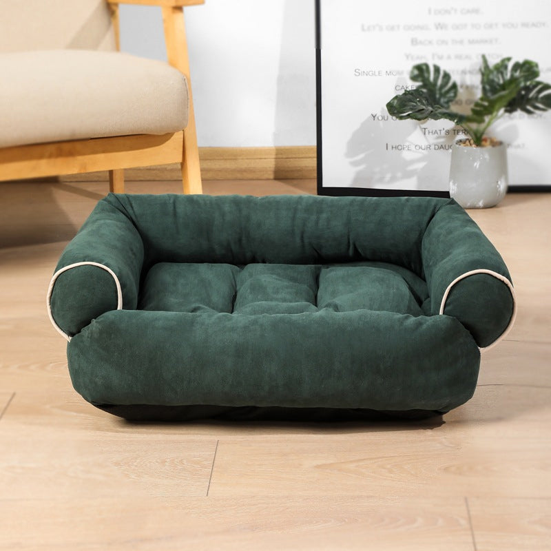 Cozy Sofa Pet Bed with Bolster Arms