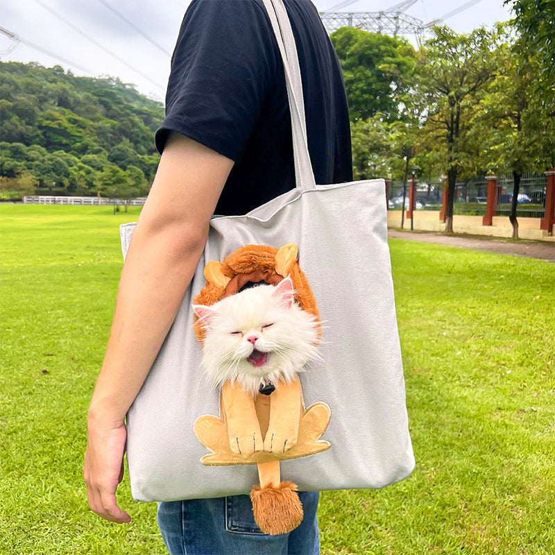 Cozy Canvas Pet Carrier Tote with Costume Window