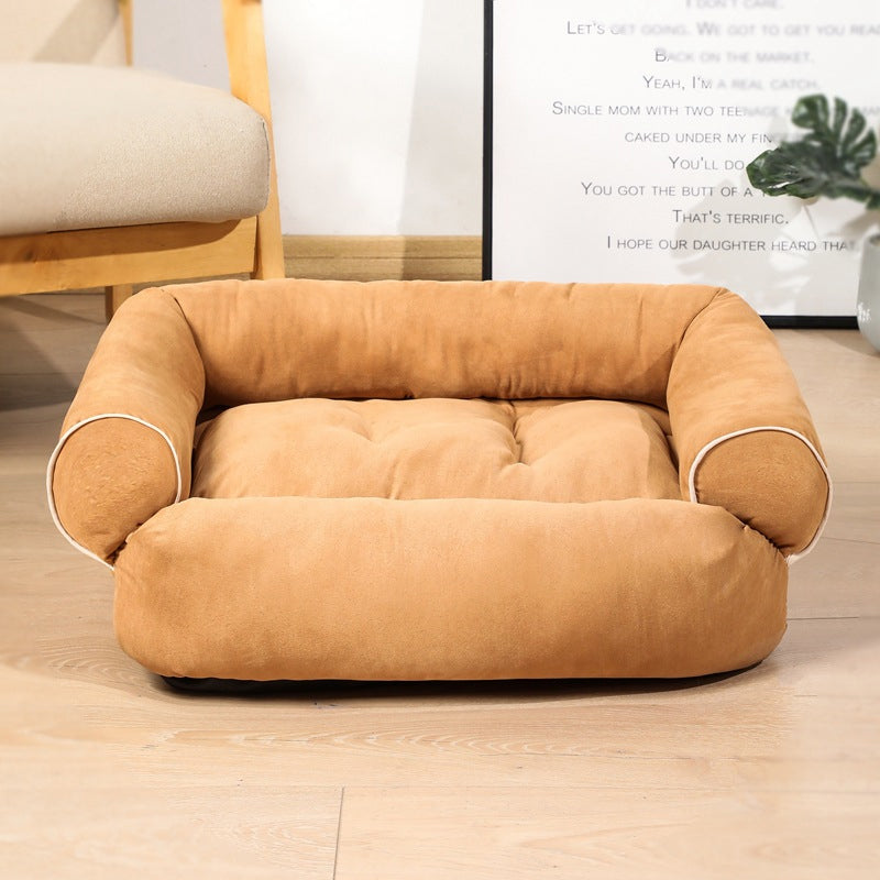 Cozy Sofa Pet Bed with Bolster Arms
