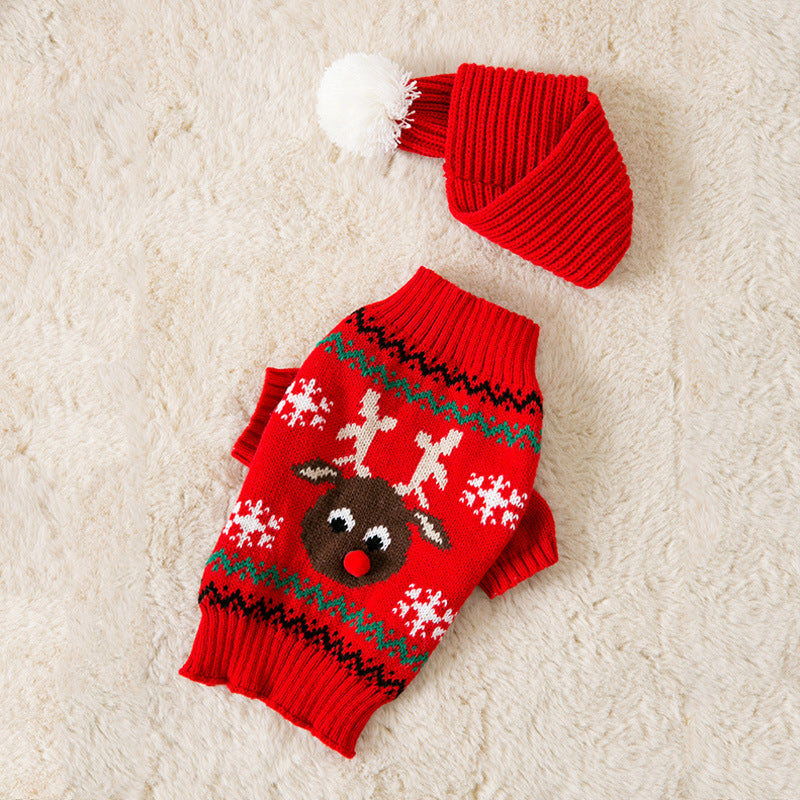 Christmas Reindeer Knit Pet Sweater for Dogs & Cats