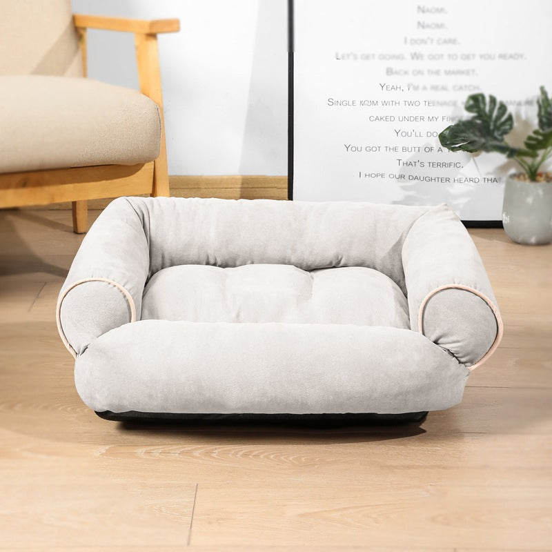 Cozy Sofa Pet Bed with Bolster Arms