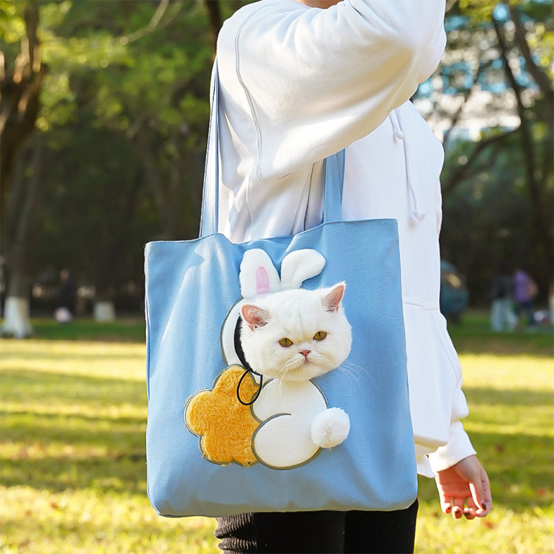 Cozy Canvas Pet Carrier Tote with Costume Window