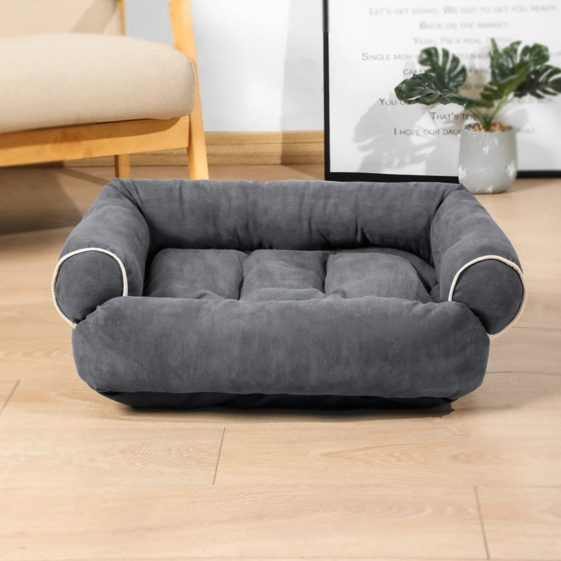Cozy Sofa Pet Bed with Bolster Arms