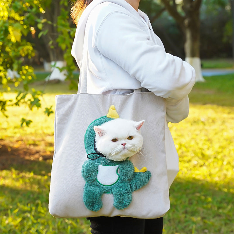 Cozy Canvas Pet Carrier Tote with Costume Window