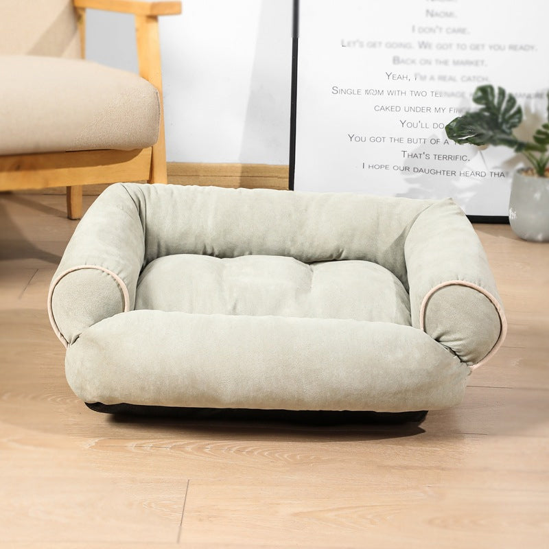 Cozy Sofa Pet Bed with Bolster Arms